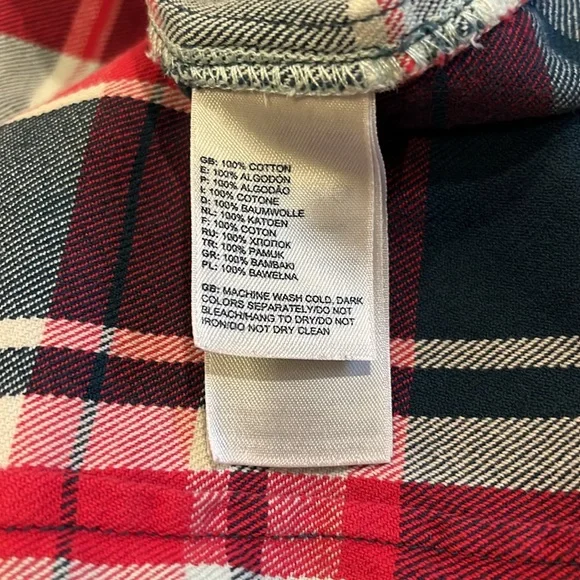 The North Face Plaid Flannel Long Sleeve Button Down Shirt Size Large - Picture 8 of 8